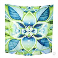 Šifonový šátek 90 x 90 cm - Orchid zelený