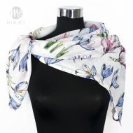 Šifonový šátek 90 x 90 cm - Magnolie
