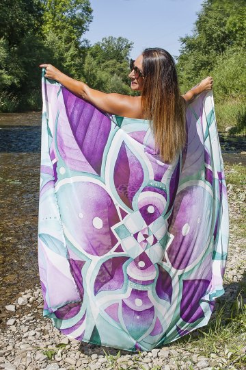 Pareo - šifonový šátek na plavky Orchid