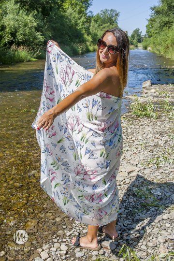 Pareo - šifonový šátek na plavky Magnolie