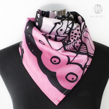 MATNÝ dámský saténový šátek - Tribe růžový